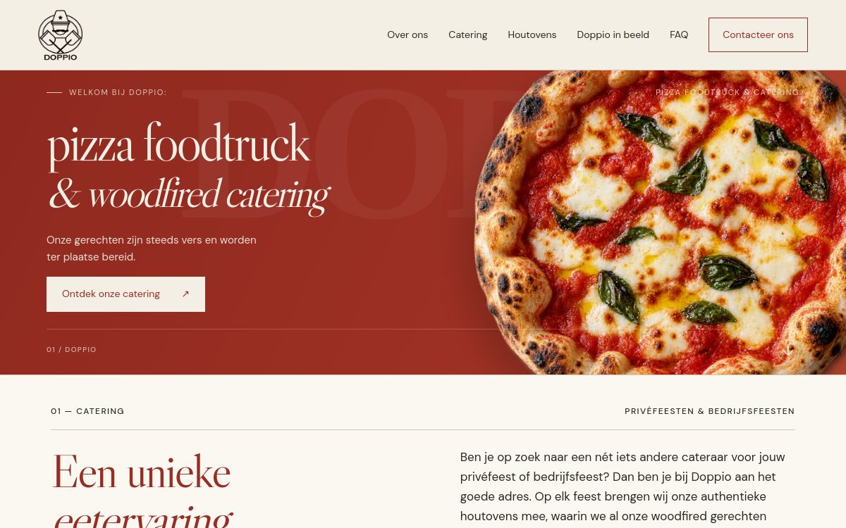 Screenshot van het editorial redesign voor Doppio